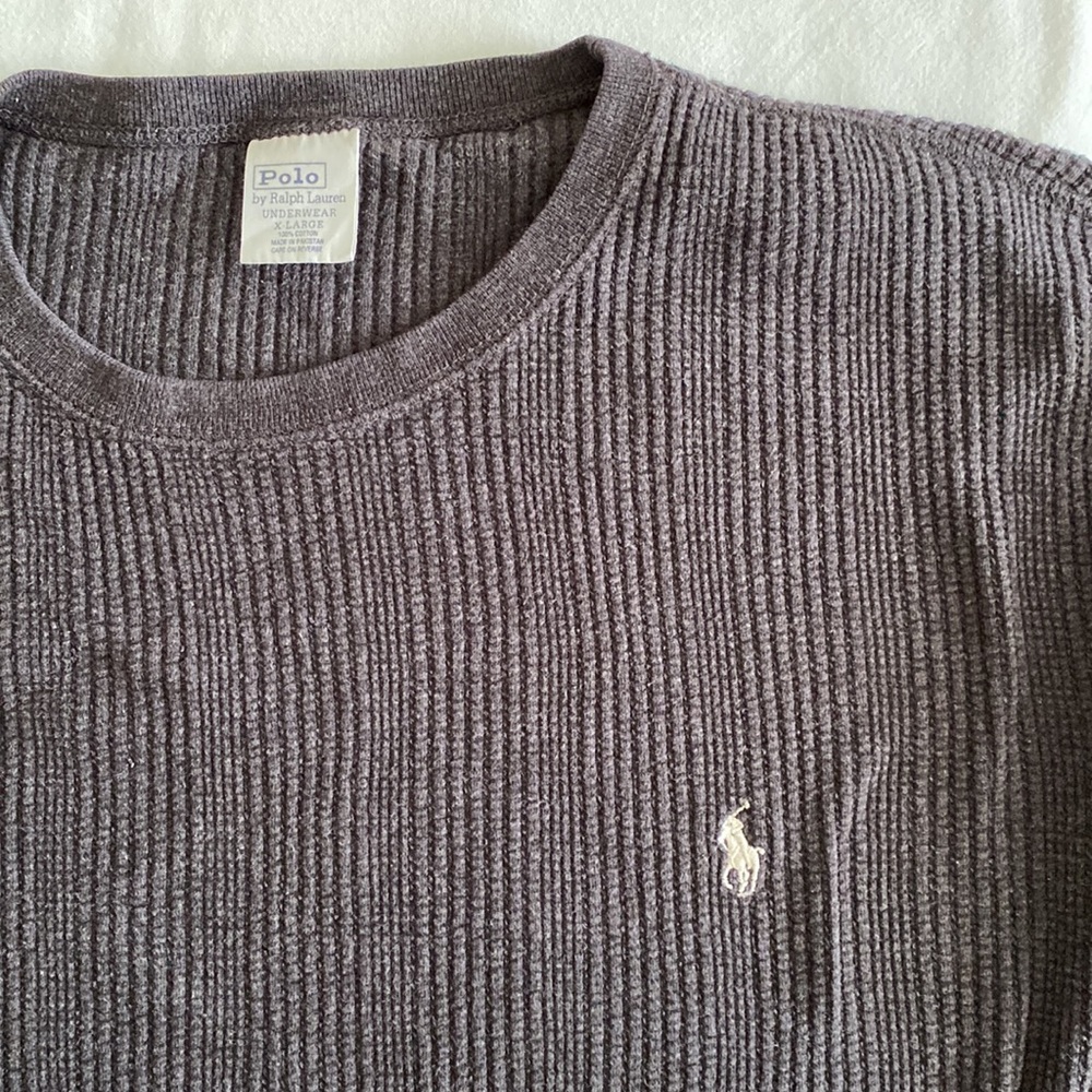 Polo by Ralph Lauren 100% cotton waffle long sleeve longjohn shirt crew neck